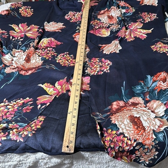 Umgee Floral Spring Bloom Cocoon Kimono Long Cardigan Wrap oversized Navy sz M/L - Picture 11 of 16